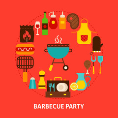 Wall Mural - Barbecue Party Postcard