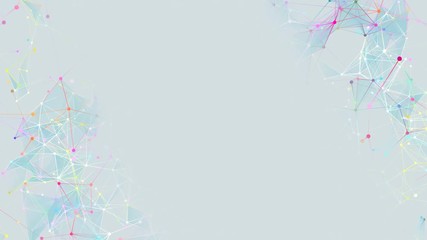Poster - Rotating cloud of connections. Transforming faces. Cluster of connections. Business plexus background. Seamless loop. Place for text.