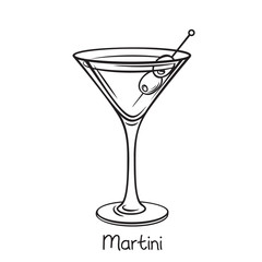 Sticker - martini cocktail with olives