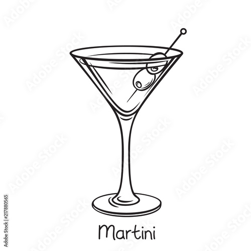 Fotomural martini cocktail with olives