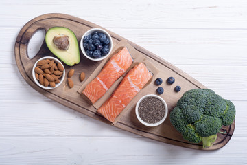 Wall Mural - Healthy food with salmon