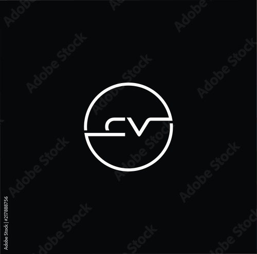 initial letter cv vc minimalist art monogram circle shape