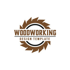 Wall Mural - Woodworking gear logo design template vector element