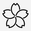 outline sakura flower pixel perfect vector icon