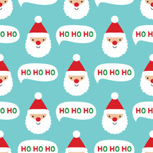 Seamless Christmas Pattern With Santa Claus Face