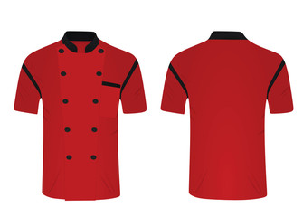 Wall Mural - Red chef uniform. vector illustration