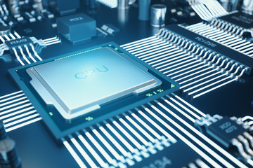 Poster - circuit board. technology background. central computer processors cpu concept. motherboard digital c