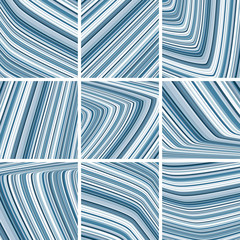 Poster - Striped patterns with blue and grey thin stripes