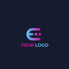 Sticker - vector logo, E letter icon