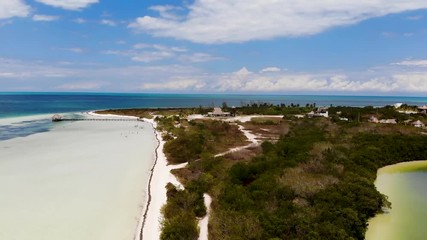 Wall Mural - Aerial view of Punta Coco on Isla Holbox, Quintana Roo, Mexico