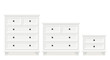 Drawer chest, dresser, bedside table. Vector. White furniture icon in flat design. Cartoon house equipment for bedroom and living room isolated on white background.