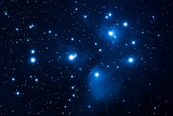 The Pleiades, the Merope Nebula, and the Maia Nebula as seen from Emmingen-Liptingen in Germany.