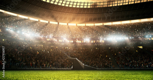 Fotografía Photo of a professional soccer stadium while the sun shines