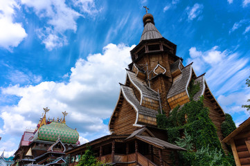 Russian orthodox wooden church