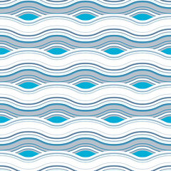 Poster - Seamless pattern with waves. Periodic surface oscillations. Pattern for fabrics and packaging.