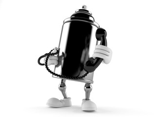 Poster - Spray can character holding a telephone handset