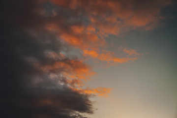 Wall Mural - Evening by the sea, dramatic clouds, sky before storm in baltic sea