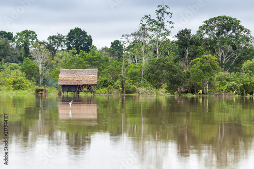 Fotografia, Obraz A Home on Stilts Along the Amazon River, High Water Season