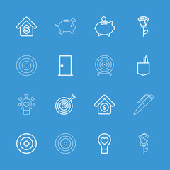Poster - Collection of 16 conceptual outline icons