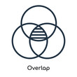 Overlap icon vector isolated on white background, Overlap sign , line symbols or linear logo design in outline style