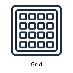 Aufkleber - Grid icon vector isolated on white background, Grid sign , line symbols or linear logo design in outline style