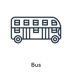 Wall Mural - Bus icon vector isolated on white background, Bus sign , thin symbols or lined elements in outline style