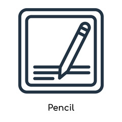 Aufkleber - Pencil icon vector isolated on white background, Pencil sign , line symbols or linear logo design in outline style