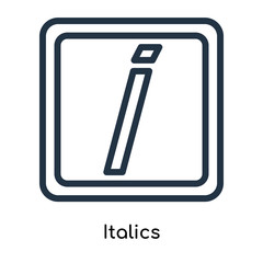 Poster - Italics icon vector isolated on white background, Italics sign , line symbols or linear logo design in outline style