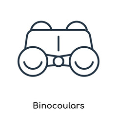 Wall Mural - Binocoulars icon vector isolated on white background, Binocoulars sign , thin symbols or lined elements in outline style