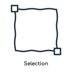 Poster - Selection icon vector isolated on white background, Selection sign , line symbols or linear logo design in outline style