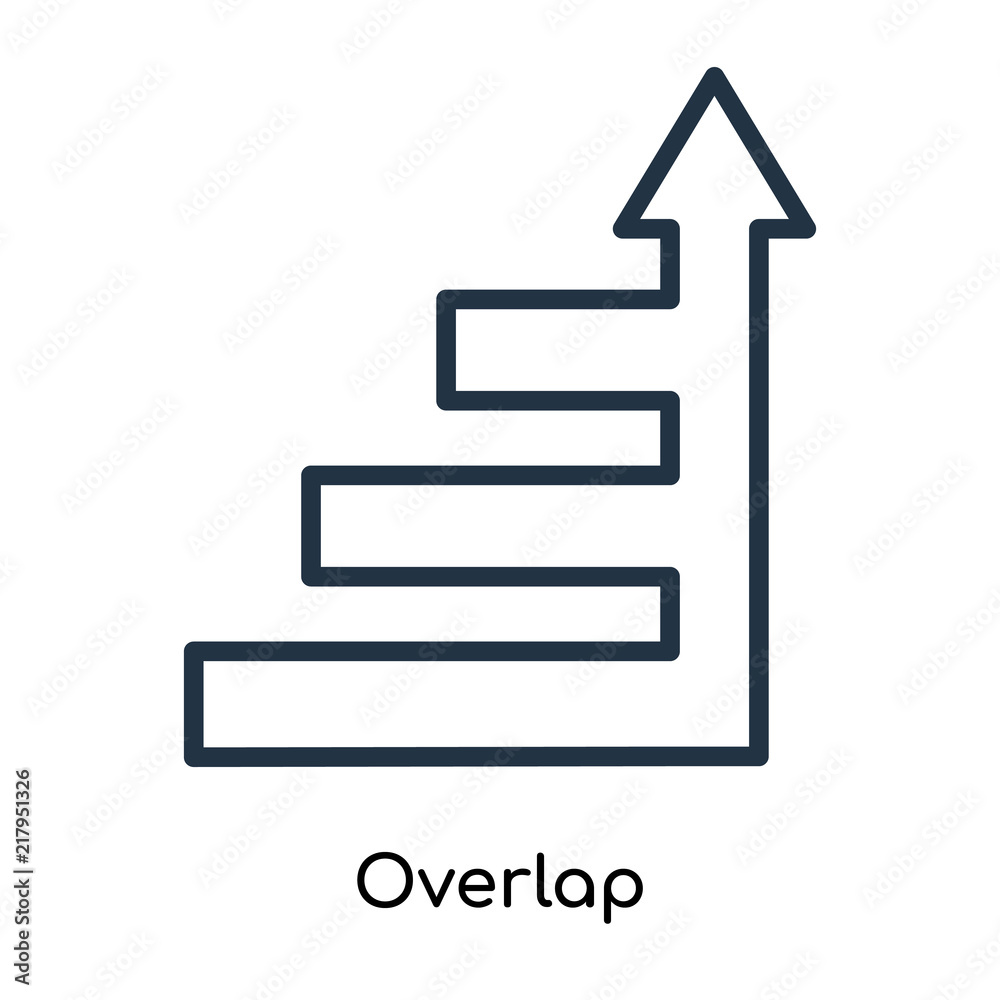 Overlap icon vector isolated on white background, Overlap sign , line ...