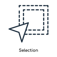 Poster - Selection icon vector isolated on white background, Selection sign , line symbols or linear logo design in outline style