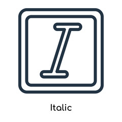 Poster - Italic icon vector isolated on white background, Italic sign , line symbols or linear logo design in outline style