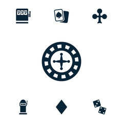 Poster - Collection of 7 gambling filled icons