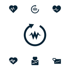 Poster - Collection of 7 ecg filled icons