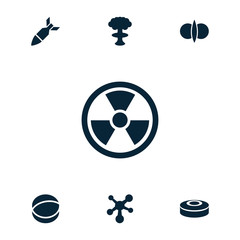 Sticker - Collection of 7 atomic filled icons