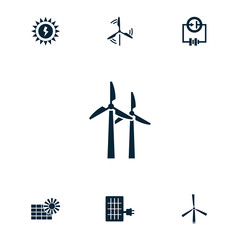 Wall Mural - Collection of 7 renewable filled icons
