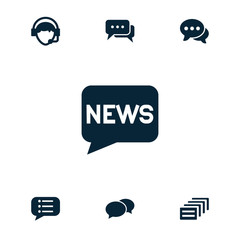 Poster - Collection of 7 talk filled icons