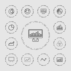 Poster - Collection of 13 graph outline icons
