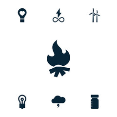 Fototapete - Collection of 7 energy filled icons