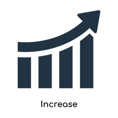 Poster - Increase icon vector isolated on white background, Increase sign , filled dark symbol