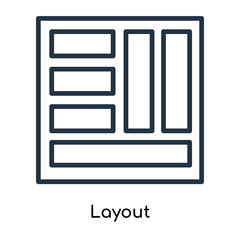 Fototapete - Layout icon vector isolated on white background, Layout sign , line symbols or linear logo design in outline style