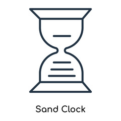 Wall Mural - Sand Clock icon vector isolated on white background, Sand Clock sign , thin symbols or lined elements in outline style