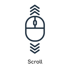 Fototapete - Scroll icon vector isolated on white background, Scroll sign , line symbols or linear logo design in outline style