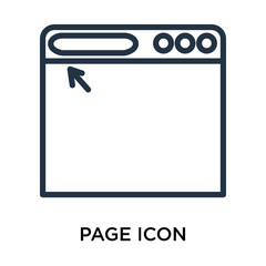 Poster - Page icon vector isolated on white background, Page sign , thin symbol or stroke element design in outline style