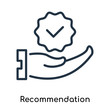 Recommendation icon vector isolated on white background, Recommendation sign , thin symbols or lined elements in outline style
