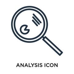 Poster - Analysis icon vector isolated on white background, Analysis sign , thin symbol or stroke element design in outline style