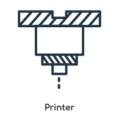Poster - Printer icon vector isolated on white background, Printer sign , thin symbols or lined elements in outline style