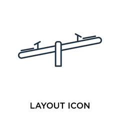 Poster - Layout icon vector isolated on white background, Layout sign , thin symbol or stroke element design in outline style