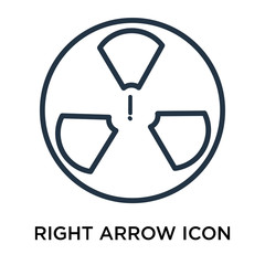 Poster - Right arrow icon vector isolated on white background, Right arrow sign , thin symbol or stroke element design in outline style